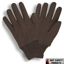 25 DOZEN 300 PAIR BROWN JERSEY GLOVES WORK COTTON 8oz GLOVES NEW - CASE LOT picture
