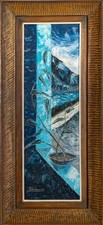 Haitian Painting Masonite by Jacques Enguerrand Gourgue 24x8. 25 signed/Framed picture