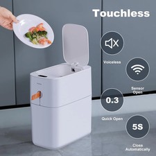 JOYBOS Bathroom Trash Cans,3.5 Gallon Automatic Lid,1PC Can with 2 Rolls Bag picture