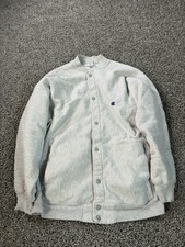 Vintage 90s Champion Reverse Weave Cardigan Sweatshirt Men’s Size Large Gray picture