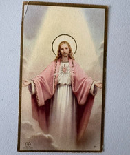 Vtg Sacred Heart of Jesus Holy Prayer Card - Trad Catholic Devotional 1963 Italy picture