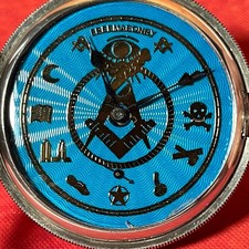Rare Vintage Masonic 1925 Rolex Lever Pocket Watch Sterling Silver Dennison Case picture