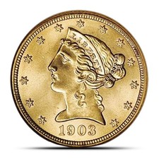 Pre-33 $5 Liberty Gold Half Eagle Coin (Cleaned) Random Year picture