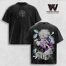 Gojo Satoru JJK Season 3 Vintage Washed Oversized T-Shirt – Six Eyes Limitless A picture