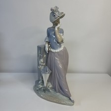 VTG Lladro Leaning Lady Parasol Aesthetic Pose 4850 Summer Garden Retired 15” picture