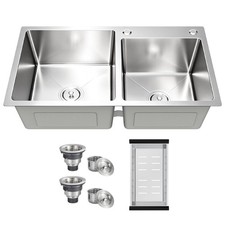 DuyviSteil Modern Kitchen Sink 30.7x16.9 Inch Stainless Steel Drop in Topmount picture