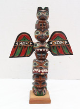 Chesley Williams Totem Northwest Coast Hand Carved Signed Totem Pole 12