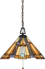 Quoizel TFIK1817VA Inglenook 3 Light Pendant with Tiffany Stained Glass picture