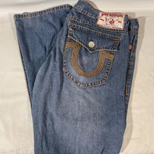 Vtg True Religion Ricky Super T Denim Blue Jeans Mens 42x34 Made In USA Y2K picture