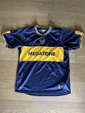 Nike Boca Juniors Home Jersey L Blue Short Sleeve Sponsor Megatone picture