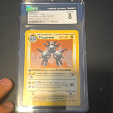 1999 Pokemon TCG Magneton Holo 9/102 Base Set 1st Ed CGC 8 English picture