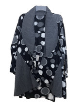Heydari Open Cardigan Jacket Size Medium Polka Dot Artsy Art to Wear Lagenlook picture