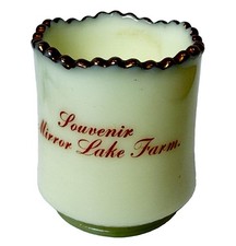 MIRROR LAKE FARM NH NEW HAMPSHIRE Uranium Custard Souvenir ANTIQUE TRINKET CUP picture