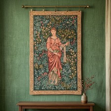 Vintage French Rare Tapestry 2x3 Ft Small Wall Hanging Antique Style Home Decor picture