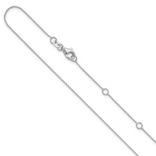 Leslie's .8mm Round Cable 1in+1in Necklace 14k White Gold Rhodium-Plated 20 inch picture