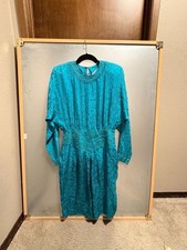 Vintage 80s Beaded 100% Silk Dress with shoulder pads picture