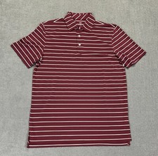 Southern Tide Polo Shirt Mens Medium Performance Golf Stretch Burgundy New picture