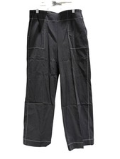 Chico's, Women's, Contrast Stitch, Pull On, Wide Leg, Pants, Black picture
