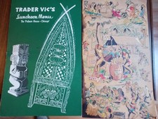​Vintage 1960'Trader Vic's Menu Pair Chicago Tiki Bar OG Mai Tai - Drinks Lunch picture