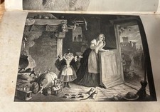 Antique Book 80+ Steel Engravings Cinderella Noahs Ark Godeys Scrapbook 1850’s picture