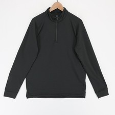 Swannies Lukas Quarter Zip Mens L Black Waffle Fleece Golf Pullover Stretch picture