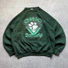 Vintage 90s Ohio Bobcats Sweatshirt Mens Large Green 20/20 Sport Crewneck OU picture
