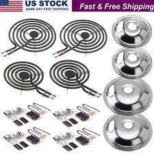MP22YA Electric Range Burner Element Set with Drip Pans For Whirpool Frigidaire picture