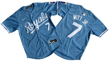 ​​Tariffs​ Free YOUTH'S Royals #7 Bobby Witt Jr. Light Blue Cool Base Jersey. picture