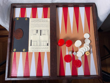 Vintage Fundamentals of Backgammon Game 1973, Boston Bakelite Red Ivory Chips picture