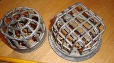 Lot Of Two Vintage Dazey Flower Holder . Cage Frogs 2 inch tall picture