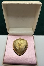 Vtg. Gold Tone Locket Viviane Woodward “Once Upon A Time” Perfume Org. Box picture