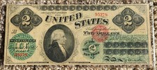 1862 $2 United States Legal Tender Note - Chittenden Spinner picture