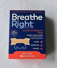 Breathe Right Extra Strength Nasal Strips  26 Tan Strips Exp 07/28 picture