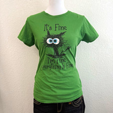 Early 2000s green hot topic mighty fine top shirt women’s small scene emo shirt picture