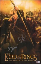 Orlando Bloom & Sean Astin Lord of the Rings Signed 12x18 Return of King Poster picture