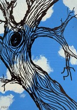 ACEO Original Acrylic + Ink 2.5”x3.5” - “93°F” 1/1 by Mia Macabeo picture