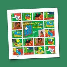 USPS Postage Stamps Sheet of 16 - Goodnight Moon - USPS Ground Advantage picture