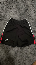 Balenciaga Men's Black Athletic Shorts w/ White Red Side Stripes Logo S 28