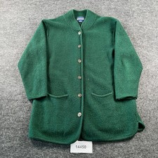 Herman Geist Wool Jacket Womens L Green Excellent Vintage Boiled Wool Button Up picture