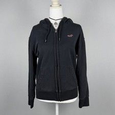 Hollister-co Women's Black and Grey Hoodie picture