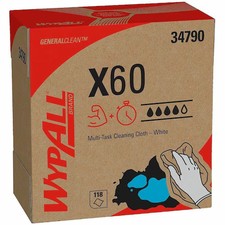 Wypall 34790 Wypall Generalclean X60 Multi-Task Cloths, Pop-Up Box, White, 118 picture