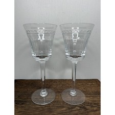 Set Of 2 Wedgwood Dynasty Crystal Water Goblets Glasses 9 Inch picture