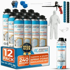 AG Spray Foam Insulation Kit (12 x 32.80 oz/930 gr  240 Bd Ft) Close Cell Self E picture