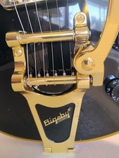 GORGEOUS CUSTOM BUILT BLACK BEAUTY TRIPLE HUMBUCKER PAF AFTERMARKETS BIGSBY BDGE picture