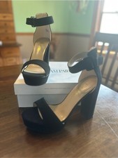 Dream Pairs Black Suede Ankle-Strap Block Platform Heels picture