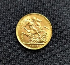 1917 Gold Sovereign British Coin  King George V  British sovereign coin .235 oz picture