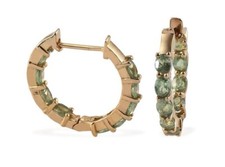 NWT-Ambanja Demantoid Garnet Inside Out Hoop Earrings-Vermeil Yellow Gold/SS picture