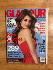 M  2008 SEPTEMBER GLAMOUR MAGAZINE - PENELOPE CRUZ in RED - Excellent Condition picture
