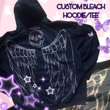 💜🪁🧞CUSTOM BLEACHED HOODIE/TEE SHIRT🫟☂️🪻 picture