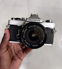 Vintage Olympus OM-1N 35mm Film Camera Vivitar 28mm F2.8 Lens Shoe. Leather Case picture